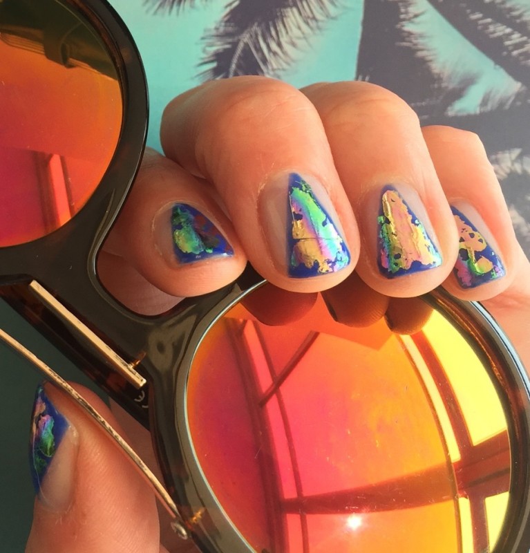 spring nail inspiration from pink neon lips